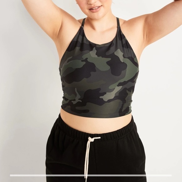 𝅺old Navy Active Powersoft Light Support Bra Creamy Nude Snake Print - Picture 5 of 5